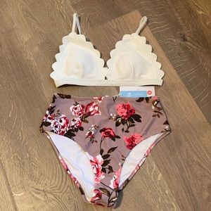 High waisted bikini bathing suit